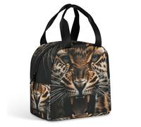 Borsa per il pranzo riutilizzabile, motivo leopardato, con denti isolati, per donne e uomini, a prova di perdite, borsa per il pranzo, borsa per il pranzo, per lavoro, viaggi, ufficio, picnic
