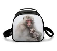 Borsa per il pranzo riutilizzabile per le donne Borsa per il pranzo isolata per gli uomini Lunchbox Due scimmie Immagini Borsa termica per il pranzo Contenitore per il pranzo a prova di perdite per il