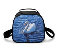 Borsa per il pranzo riutilizzabile per le donne Borsa termica per il pranzo da uomo Elegante cigno bianco borsa termica per il pranzo contenitore per il pranzo a prova di perdite per il lavoro picnic