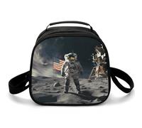 Borsa per il pranzo riutilizzabile per le donne Borsa termica per il pranzo per gli uomini Lunchbox Astronauta Atterraggio sulla Luna Borsa termica per il pranzo a tenuta stagna Contenitore per il