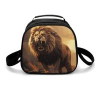 Borsa per il pranzo riutilizzabile per le donne Borsa termica per il pranzo per gli uomini Lunchbox Angry Roaring Lion Borsa termica per il pranzo a prova di perdite Contenitore per il pranzo per il