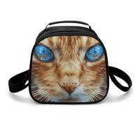 Borsa per il pranzo riutilizzabile per le donne Borsa termica per il pranzo per gli uomini Lunchbox Occhi Blu Cat Lunch Cooler Bag a prova di perdite Contenitore per il pranzo per il lavoro Picnic
