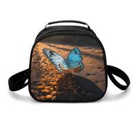 Borsa per il pranzo riutilizzabile per le donne Borsa termica per il pranzo per gli uomini Lunchbox Farfalle che volano sulla strada Borsa termica per il pranzo a tenuta stagna Contenitore per il