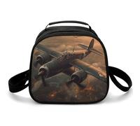 Borsa per il pranzo riutilizzabile per le donne Borsa termica per il pranzo per gli uomini Lunchbox Guerra Mondiale Aircraft Lunch Bag a prova di perdite Contenitore per il pranzo per il lavoro Picnic