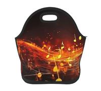 Borsa per il pranzo riutilizzabile per le donne isolata Lunch Box per gli uomini a prova di perdite Scatola per il pranzo con fiamma rossa Nota musicale Borsa tote per il pranzo di grande capacità
