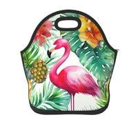 Borsa per il pranzo riutilizzabile per le donne isolata Lunch Box per gli uomini a prova di perdite Lunchbox tropicale acquerello ananas fenicottero borsa per il pranzo grande capacità borsa termica