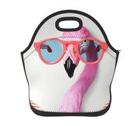 Borsa per il pranzo riutilizzabile per le donne isolata Lunch Box per uomo a prova di perdite Hello Glasses Flamingo Lunch Tote Bag Grande Capacità Borsa termica per ufficio Viaggi Picnic all'aperto
