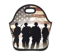 Borsa per il pranzo riutilizzabile per le donne isolata Lunch Box per uomo a prova di perdite Lunchbox Forze Armate Day American Pattern Lunch Tote Bag Grande Capacità Borsa termica per ufficio Viaggi