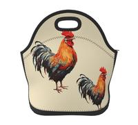 Borsa per il pranzo riutilizzabile per le donne isolata per il pranzo da uomo a prova di perdite, arte animale, pittura di pollo, borsa tote per il pranzo di grande capacità, borsa termica per ufficio