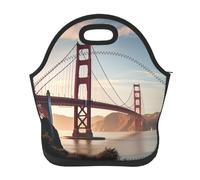 Borsa per il pranzo riutilizzabile per le donne isolata per il pranzo da uomo a prova di perdite Golden Gate Bridge Borsa per il pranzo di grande capacità Borsa termica per ufficio, viaggi, picnic