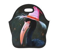 Borsa per il pranzo riutilizzabile per le donne isolata per il pranzo da uomo a prova di perdite Lunchbox Halloween fenicottero cappello da strega borsa per il pranzo grande capacità borsa termica per