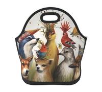 Borsa per il pranzo riutilizzabile per le donne isolata per il pranzo per gli uomini a prova di perdite Lunchbox Animal Party Lunch Tote Bag Grande Capacità Borsa termica per ufficio Viaggi Picnic
