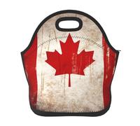 Borsa per il pranzo riutilizzabile per le donne isolata per il pranzo per gli uomini a prova di perdite Scatola per il pranzo retrò con bandiera del Canada Borsa tote per il pranzo di grande capacità