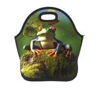 Borsa per il pranzo riutilizzabile per le donne isolata per il pranzo per gli uomini a prova di perdite Lunchbox Peace Frog Tree Lunch Tote Bag Grande Capacità Borsa termica per ufficio Viaggi Picnic