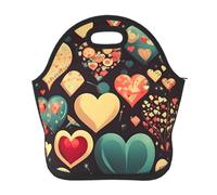 Borsa per il pranzo riutilizzabile per le donne isolata per il pranzo per gli uomini a prova di perdite Lunch box cuore schiacciato fiore borsa tote grande capacità pranzo borsa frigo per ufficio