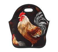 Borsa per il pranzo riutilizzabile per le donne isolata per il pranzo per gli uomini a prova di perdite Lunchbox Shine Gallo Borsa per il pranzo Grande Capacità Borsa termica per ufficio Viaggi Picnic