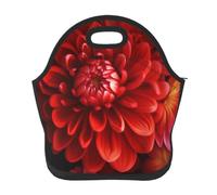Borsa per il pranzo riutilizzabile per le donne Scatola termica per il pranzo per gli uomini a prova di perdite Scatola per il pranzo rossa bellissimo fiore Borsa tote per il pranzo di grande capacità