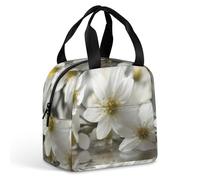 Borsa per il pranzo riutilizzabile Riflessione di fiori isolata Lunch Box per donne uomini a prova di perdite Cooler Lunch Tote Bag Borsa per il pranzo per il lavoro Viaggi Ufficio Picnic