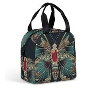 Borsa per il pranzo riutilizzabile, stile artistico, con farfalla, isolata, per donne e uomini, a prova di perdite, borsa per il pranzo, borsa per il pranzo, borsa per il pranzo, per lavoro, viaggi