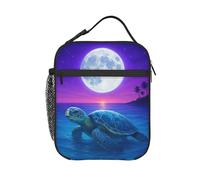 Borsa per il Pranzo Sea Turtle Moon Anti-Perdite Borsa Portapranzo Leggera Lunch Box per Campeggio Uomo Ufficio