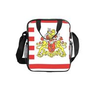 Borsa per il pranzo trasparente con bandiera del Senato di Brema, con stampa, trasparente, con tasche laterali e tracolla, per lavoro, scuola, viaggi