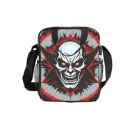 Borsa per il pranzo trasparente con fantasma malvagio rosso e nero con stampa, scatola trasparente per alimenti con tasche laterali e cinghia per lavoro, scuola, viaggi