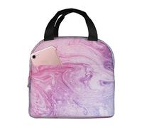 Borsa per il pranzo traspirante con stampa in marmo pastello rosa blu viola borsa per il pranzo per studenti adulti riso verdura frutta insalata