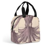 Borsa per il pranzo vintage a forma di polpo per donne e uomini, borsa termica portatile con manico, a prova di perdite, riutilizzabile, per lavoro, picnic, viaggi