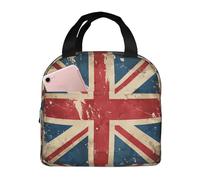 Borsa per il pranzo vintage con bandiera britannica per donne e uomini retrò bandiera britannica isolata portapranzo a prova di perdite borsa termica per pasti per lavoro, scuola, picnic