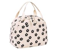 Borsa Per Il Pranzo Viola - Borsa Pranzo Carina | Borse Prranzo Di Tendenza In Velluto A Coste Per Donne | Con Compartimento Termico Grande Tote Isolato Motivo Floreale Per Scuola Lavoro Viaggio