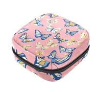 Borsa per il primo ciclo mestruale con motivo farfalla senza cuciture per donne e ragazze, borsa per assorbenti igienici, borsa portatile per coppette mestruali, borsa imbottita con cerniera