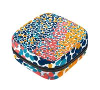 Borsa per il primo ciclo mestruale con motivo leopardato colorato per ragazze e donne, borsa per assorbenti igienici, sacchetto per coppetta mestruale, porta tamponi mestruali femminili