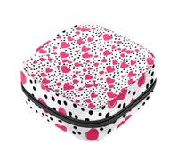 Borsa per il primo ciclo mestruale per donne e ragazze, borsa portaoggetti per tovaglioli sanitari a cuore di San Valentino, borsa portatile per coppette mestruali, borsa imbottita con cerniera