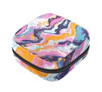 Borsa per il primo ciclo mestruale per ragazze e donne, motivo colorato con texture marmorizzata borsa per assorbenti igienici, borsa per coppetta mestruale, porta tamponi mestruali femminili