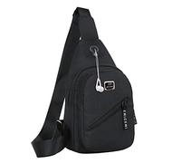 Borsa per il tempo libero, borsa per il petto, messaggero, sport, da uomo, tasche tattiche, Nero , taglia unica