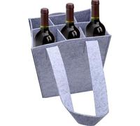 Borsa Per Il Trasporto Bottiglia Di Vino - Borsa Per Bottiglia Per Vino | Porta Borsa Bottiglia In Feltro Con Alcol In Feltro Con Manici Per Matrimonio, Viaggio, Picnic E Compleanno, Grigio chiaro