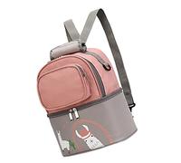 Borsa per il Trasporto del Dispositivo di Raffreddamento del Latte Materno, Zaino per il Pranzo della Bottiglia del Latte con Isolamento Morbido a Doppio Strato Impermeabile (Grigio Rosa)