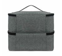 Borsa per il trasporto dello smalto per unghie, doppio strato, per smalti, borsa per cosmetici divisa per la casa, organizer morbido per gel per unghie, lime per unghie, grigio, 9.84*7.87*7.48