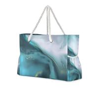 Borsa per il trasporto di grande capacità in marmo verde di lusso con tasche laterali, borse e borse con portabicchieri sul lato