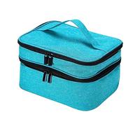 Borsa per il trasporto di smalti a doppio strato, in tessuto Oxford, può contenere 30 bottiglie di smalto per unghie, custodia portatile con cerniera, blu cielo, Bellezza di massa