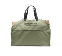 Borsa per il trasporto legna da ardere, robusta e resistente, per legna da ardere, 60 x 46 x 26 cm da 50 litri. Cesto multiuso extra largo, accessorio per stufa, camino, braciere (verde oliva)