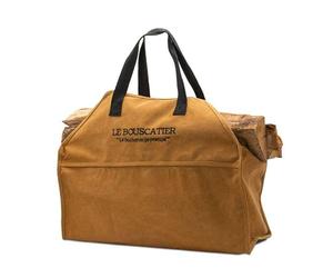 Borsa per il trasporto legna da ardere, robusta e resistente per tronchi, 60 x 46 x 26 cm da 50 litri. Cesto multiuso extra largo, accessorio per stufa, camino inserto o braciere barbecue (cammello)