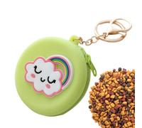Borsa per il trattamento del cane in silicone, misura tascabile, riutilizzabile, con chiusura lampo, per cani trattano il supporto con portachiavi, per cani, per camminare, viaggi, tra