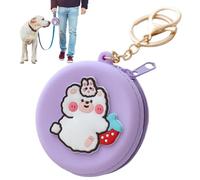 Borsa per il trattamento del cane in silicone, misura tascabile, riutilizzabile, con chiusura lampo, per cani trattano il supporto con portachiavi, per cani, per camminare, viaggi, tra