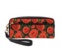 Borsa per il trucco 20 x 5,5 x 8,5 cm, borsa da bagno con bradipo cartone animato per uomini e donne, Rosso Cartoon Coccinella Fiore