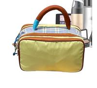 Borsa per il trucco a contrasto a quadri, borsa da toeletta da viaggio, busta cosmetica portatile, deposito multiuso, leggero e adatto ai viaggi, ideale per uomini e donne