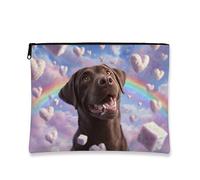 Borsa per il trucco a forma di cane, adorabile borsetta con cerniera a forma di zampa di labrador, per donne, piccola borsa portatile in tela, organizer da viaggio, regalo per gli amanti degli animali