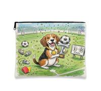 Borsa per il trucco a forma di cane Beagle, graziosa borsa da viaggio per cosmetici, da donna, portatile, piccola in tela, con cerniera, borsa da toeletta per animali domestici, 17,8 x 22,9