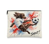 Borsa per il trucco a forma di cane Boykin Spaniel, borsa da viaggio per donne, regali per ragazze, organizer portatile con cerniera in tela piccola 17,8 x 22,9 cm