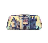Borsa per il trucco a forma di castello delle fiabe per uomo e donna, beauty case da viaggio, pochette estetica, astuccio grande per matite